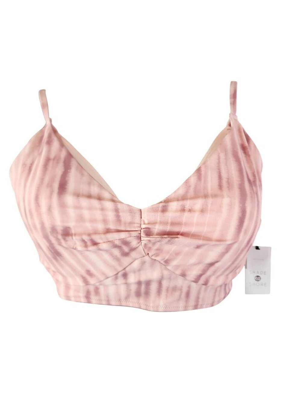 Womens Shade & Shore Blush Pink Lightly Lined Longline Triangle Bikini Top Size